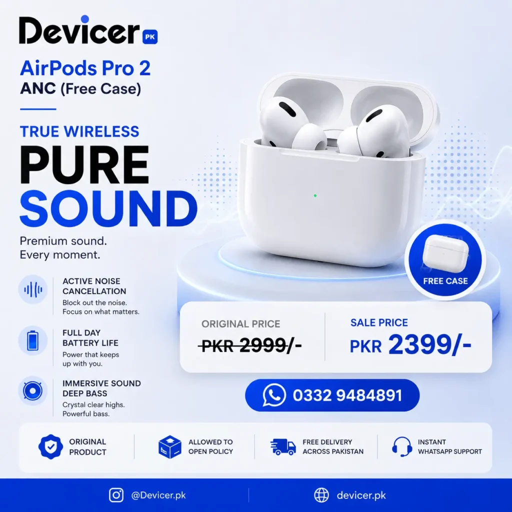 AirPods Pro 2 ANC (Free Case) – Premium Sound, Open Parcel Before Payment