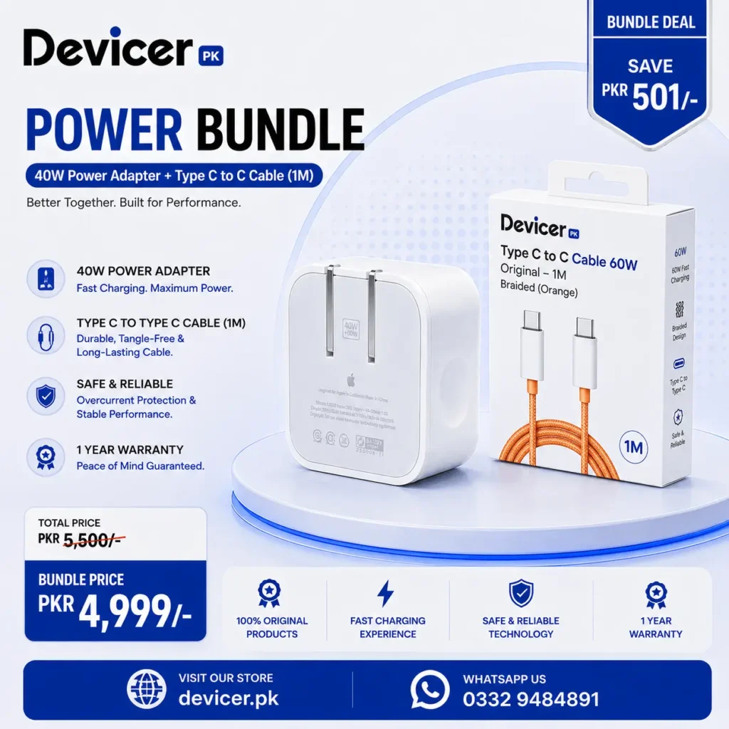 Travel Charge Kit — 40W 2-Pin Adapter + 60W Type-C Cable